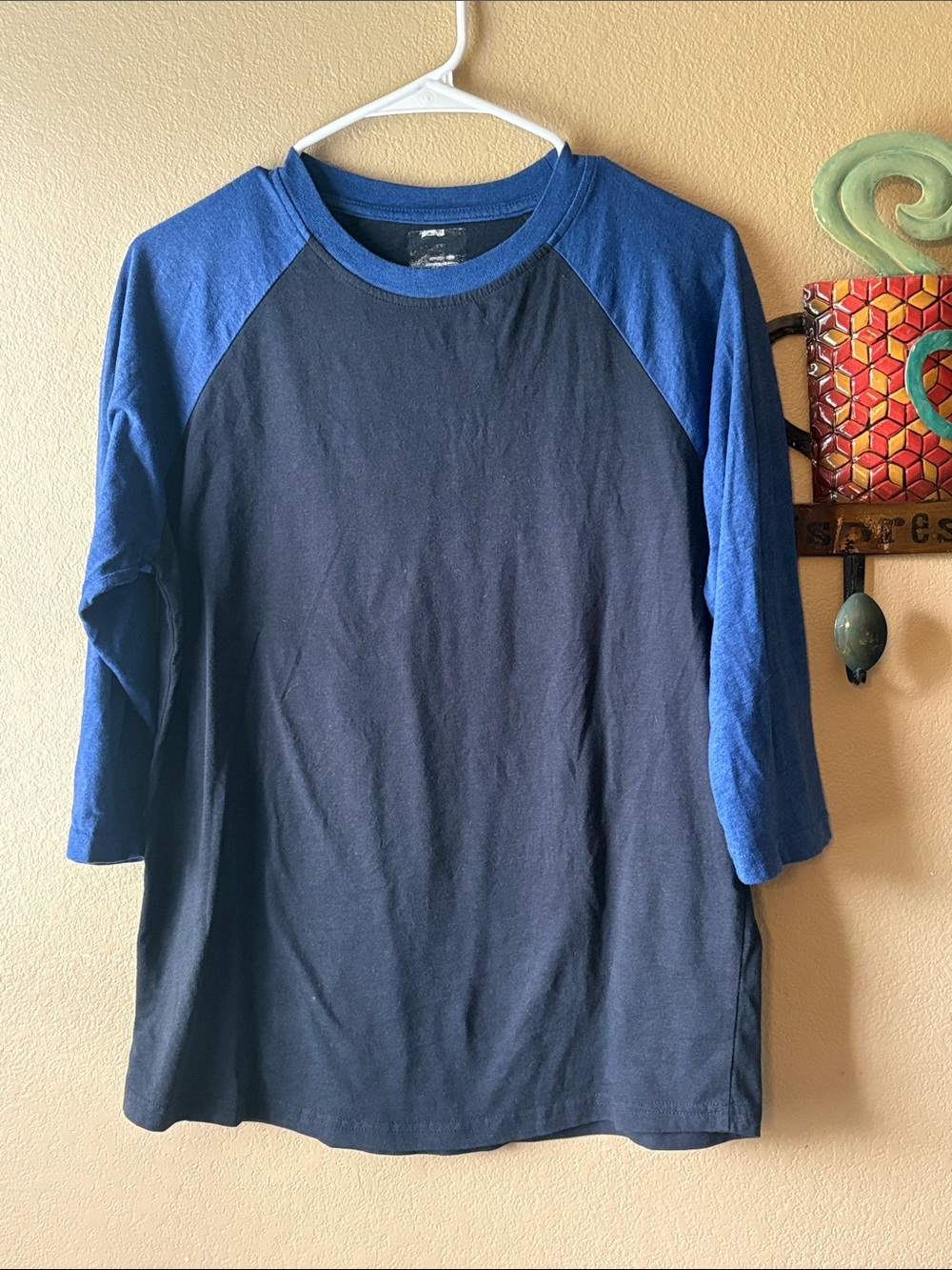 Men's Two-Tone Navy and Royal Blue Baseball Tee